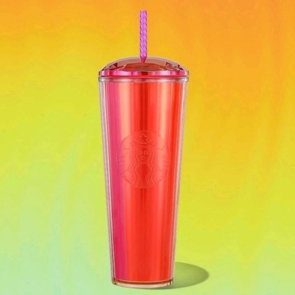 Starbucks-Kaleidoscope Tumbler 24oz (Red-Reflective Color 🎀)